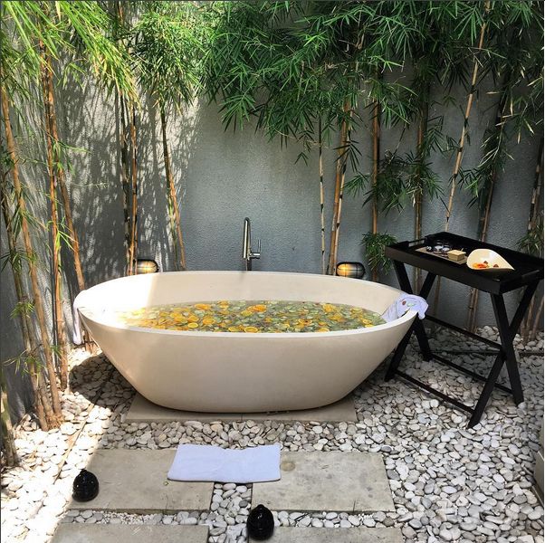 Custom Terrazzo bathtub with a one-of-a-kind design and custom colors